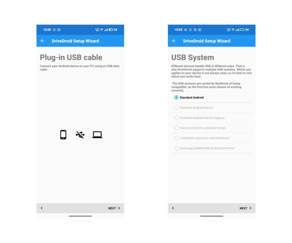 USB System 选择界面